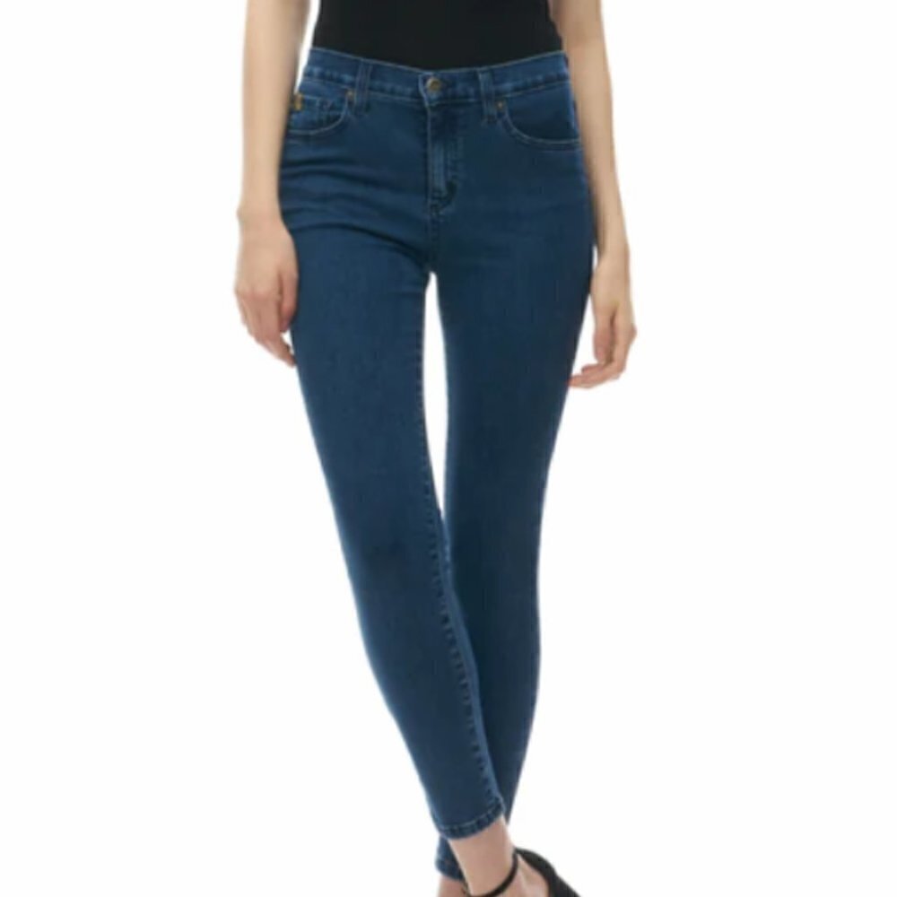 Second Yoga Dark Rinse Mid Rise Cropped Jeans Sz 27/6​​​​​​​​​​​​​​​